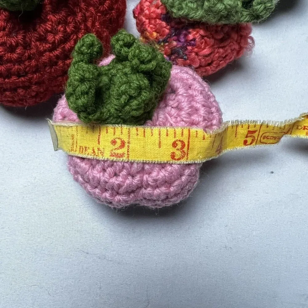 Crochet Fruit Vegetables Hand Made Lot Of 9 Veggies Retro Granny Nostalgic‎